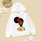 Маленькая королева меланина, Милая Черная афроамериканская черная детская шапка с принтом принцессы, свитшоты, милые детские зимние толстовки