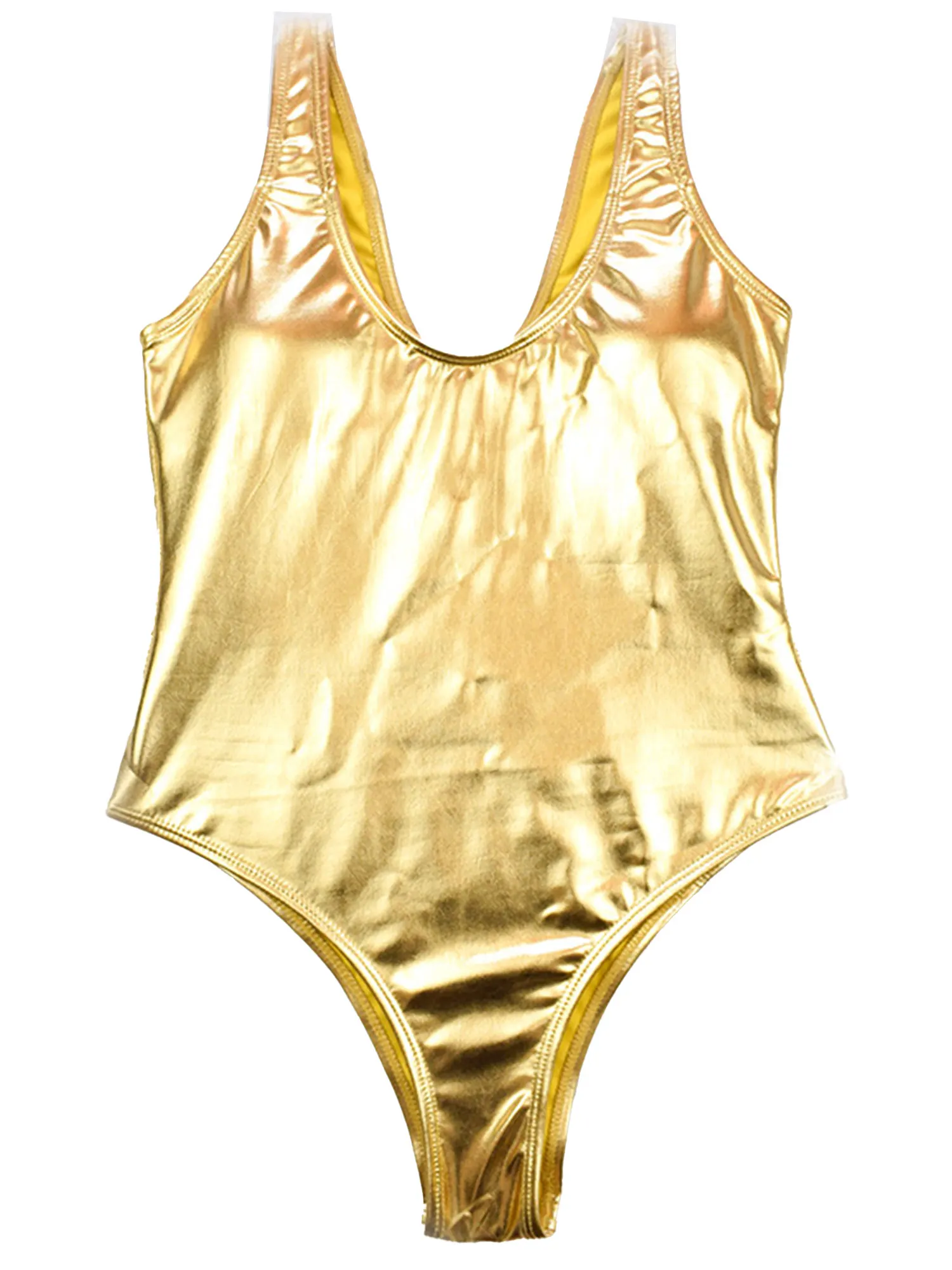 Женское нижнее белье # S-XL боди из лакированной кожи с глубоким вырезом без