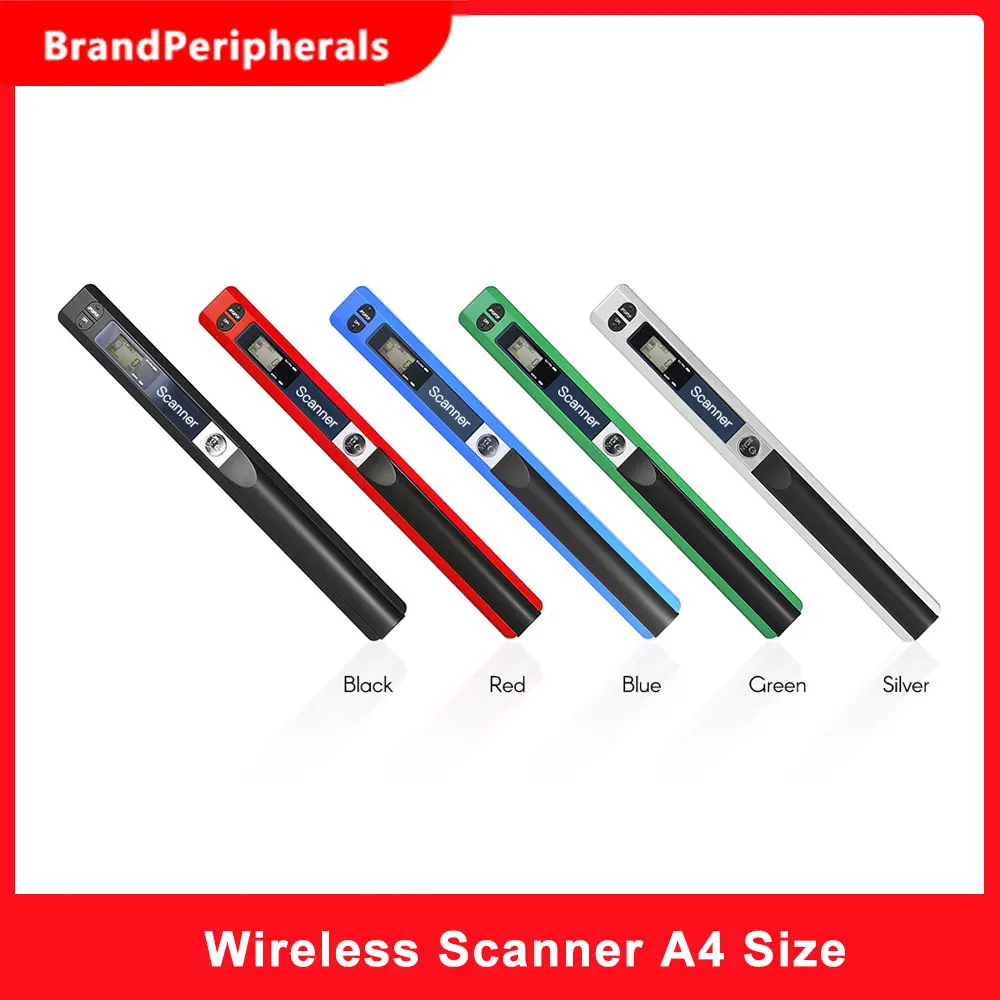 Портативный портативный беспроводной сканер с палочкой размером A4 900DPI JPG/PDF ЖК