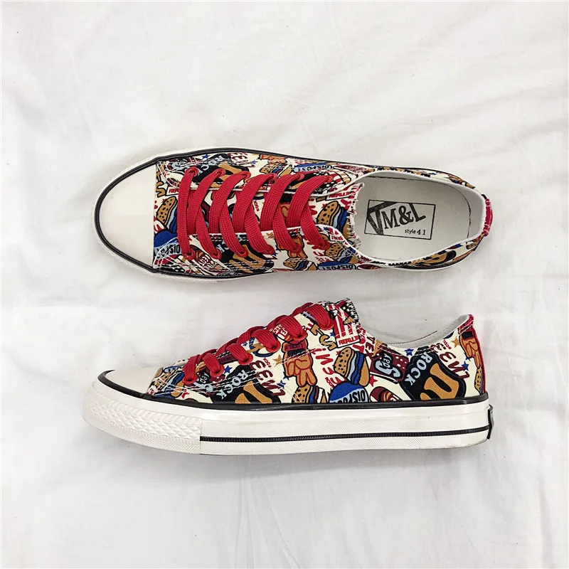 

Men's Canvas Shoes Low Cut Men Sneakers 2021New Vulcanized Shoes Casual Canvas Sneakers Men Low Cut Skateboarding Hip-Hop Shoes