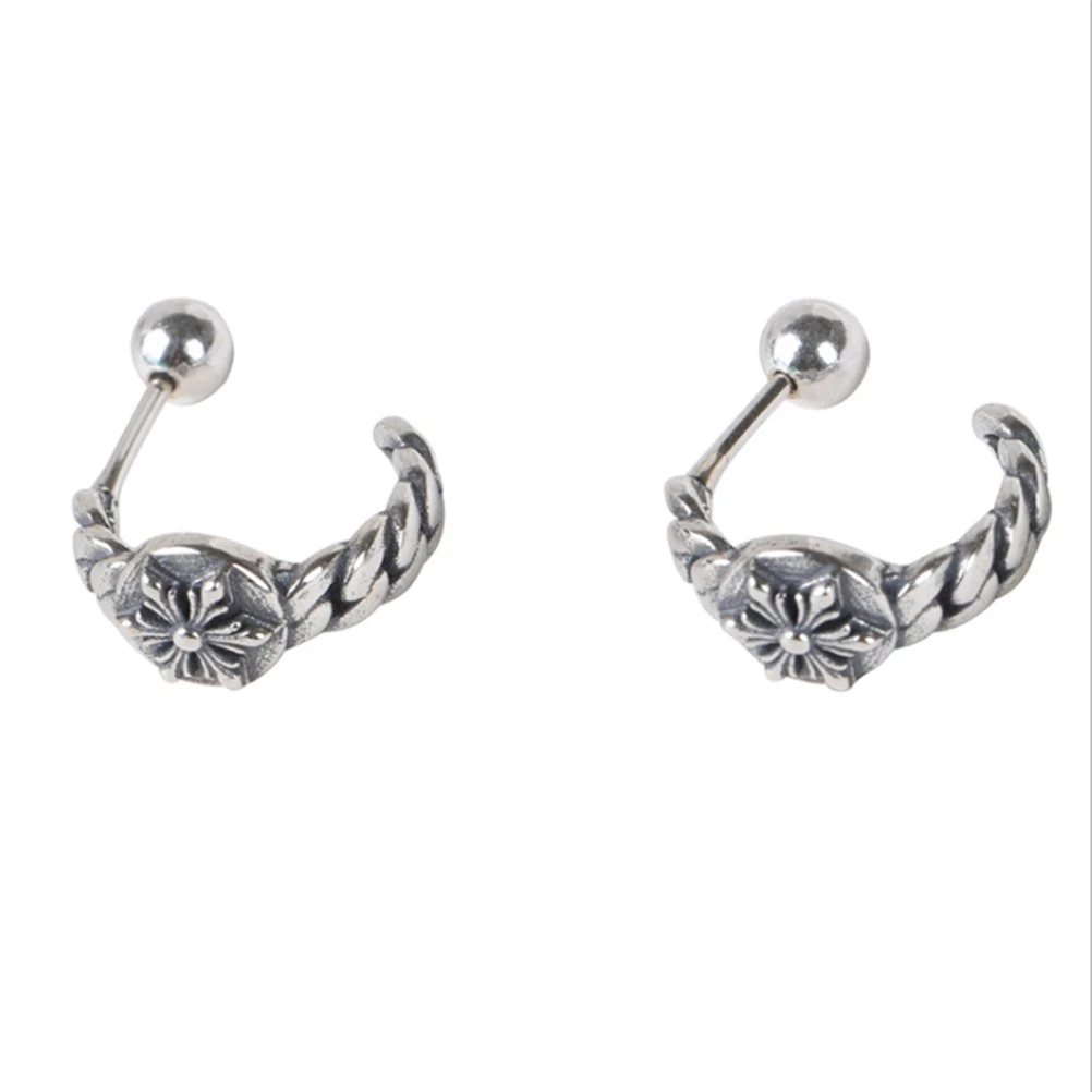 

925 Sterling Silver Studs Flowers Earrings for Women Gift, Hypoallergenic Earrings Fine Jewelry Prevent Allergy Vintage Dangler.