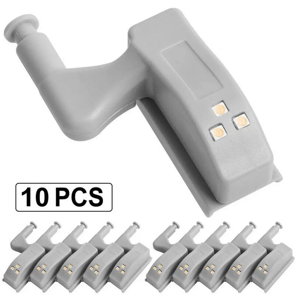 

10 PCS Universal Cabinet Hinge Led Induction Lamp Warm White Without Battery Wardrobe Light Cupboard Night Lamp