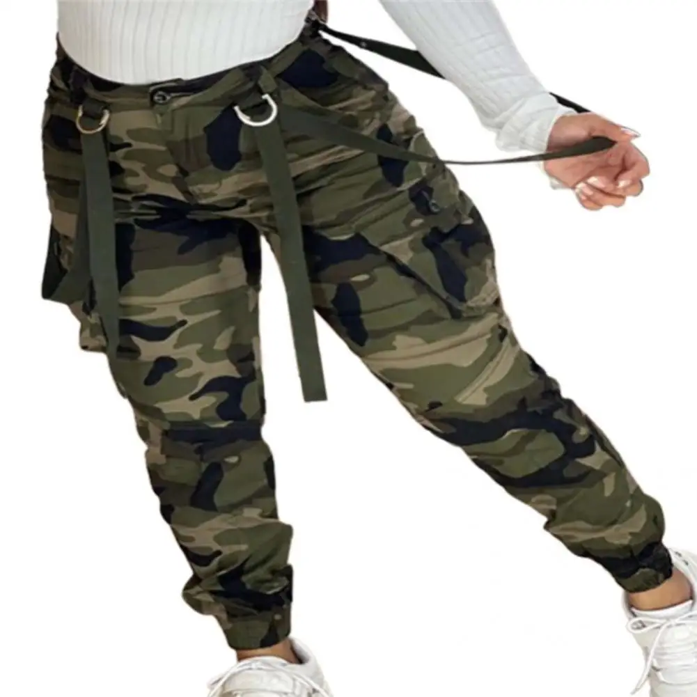 

Stylish Lady Cargo Pants Soft Breathable Women Trousers Pockets Spring Pants