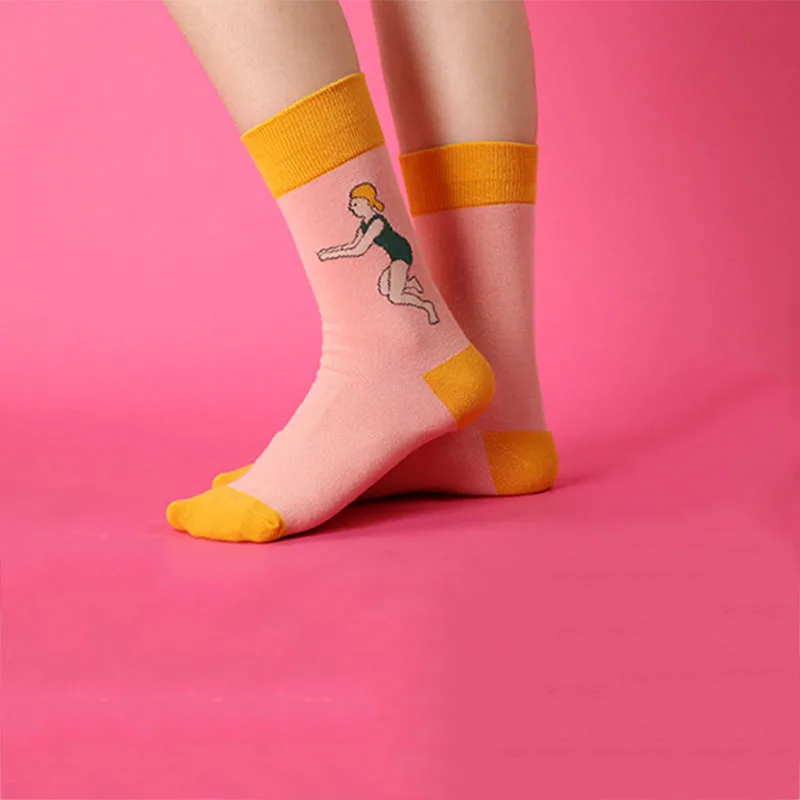 Носки женские хлопковые в Корейском стиле милые повседневные недорогие с