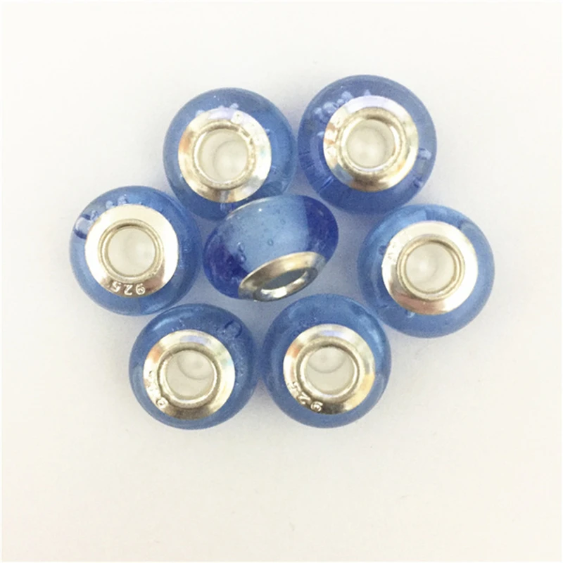 Bubble Murano Glass Beads European Charms Fits Original Bracelets &amp Bangles Effervescence Inside DIY Jewelry Making Hot 9 Colors |