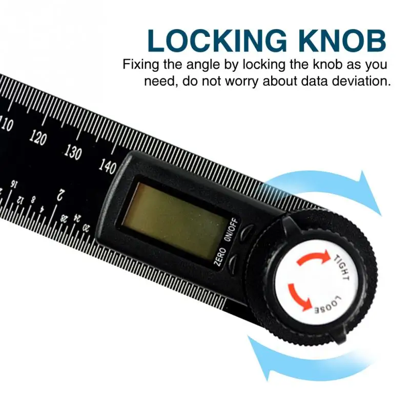 

200mm Digital Angle Ruler Measuring Tool 360 Degree Aluminum Alloy LCD Display