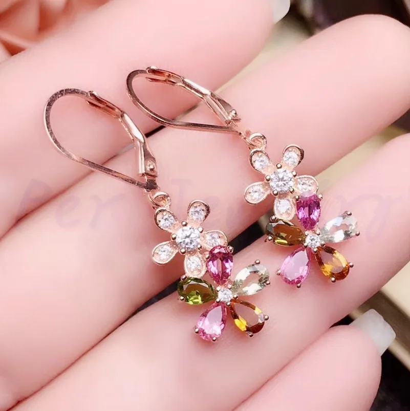 Естественный диопсид в форме цветка серьги подвески серебро 0 3ct * 10 шт. # R98902|gem