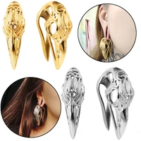 pair carved bird head ear weights hangers plugs tunnel expander body jewelry piercing ear gauges expander 16mm