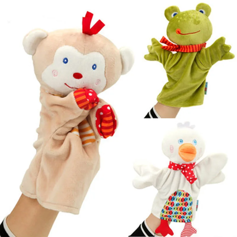 

Baby Cute Hand Puppets Cute Animal Monkey Frog Duck Soft Educational Cloth Doll Toys Birthday Gift Puppet Show For Kids B1115