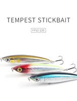 tempest stickbait sinking top water pencil lure wobbler 120mm 24g 26g rattle sound walking fishing bass pike bait