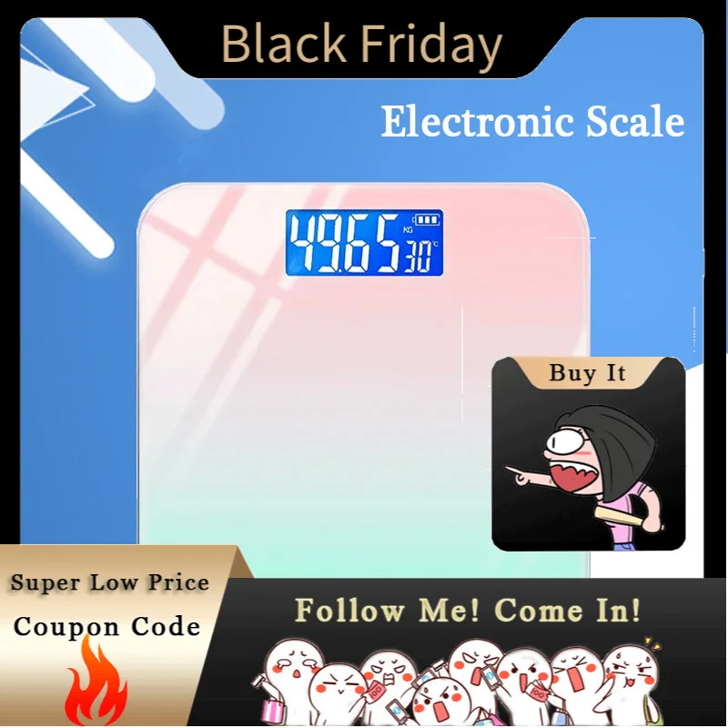 

Bluetooth Electronic Scale Aurora Gradient Smart Bathroom Scale Portable Floor Body Fat Scale Balance Body Composition Analyzer