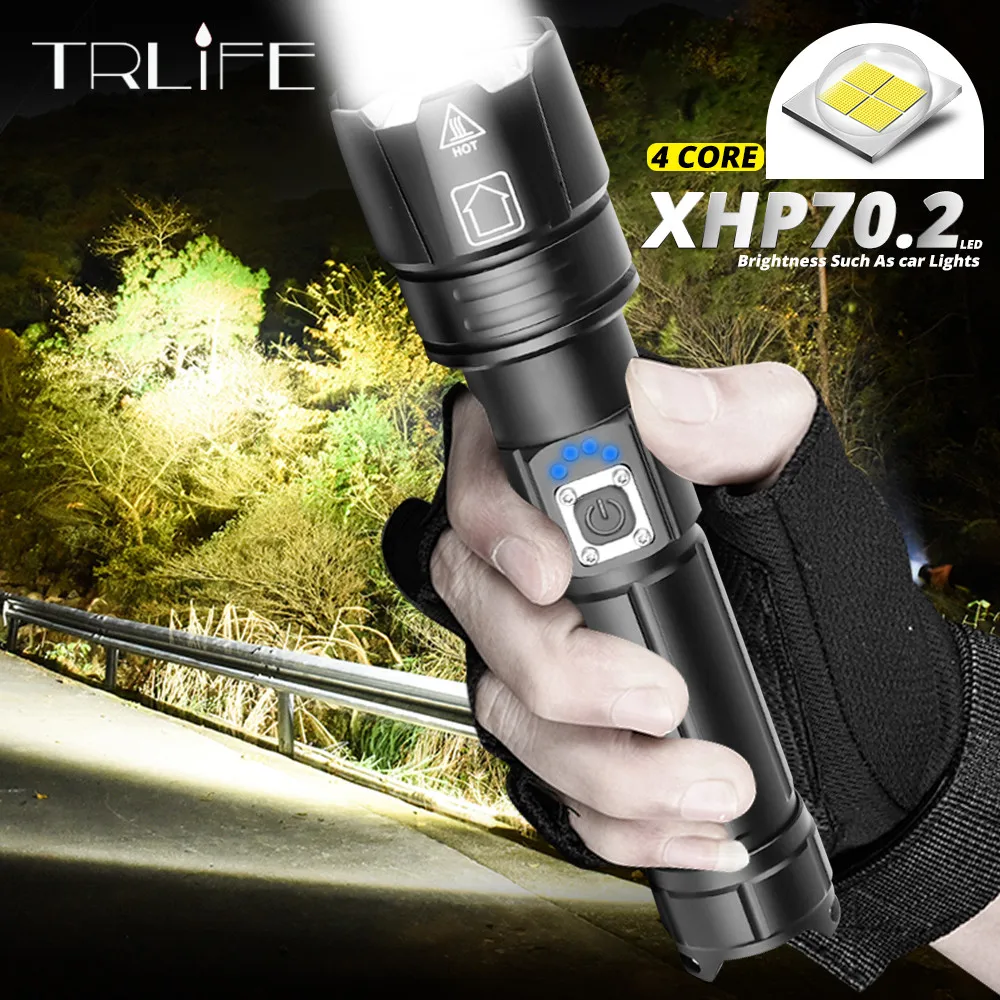 Ультра самый мощный светодиодный фонарик XLamp XHP70.2 перезаряжаемый через USB