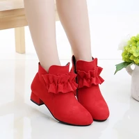 2022 kids shoes girl winter boots for children suede leather ankle boots fashion flower autumn shoes 4 5 6 7 8 9 10 11 12 years