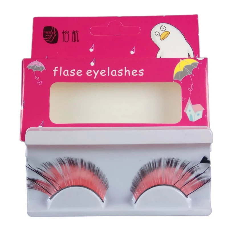 Happy 2019 Wearing Big Colorful Cheap Feather Eyelashes for Halloween Costume False Makeup Eye Lashes Extension Tool | Красота и