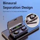 TWS F9 стерео мини-наушники; Беспроводные наушники; Bluetooth; Спортивные; Сенсорные; 2000 мАч; Зарядный чехол; С футляром; Наушники