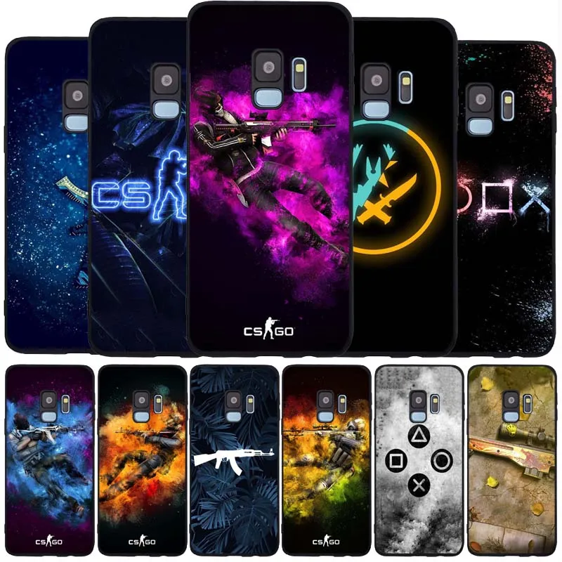CS GO пистолет черный силиконовый чехол для мобильного телефона Samsung S21 S20 A11 S10 S10E S9 S8