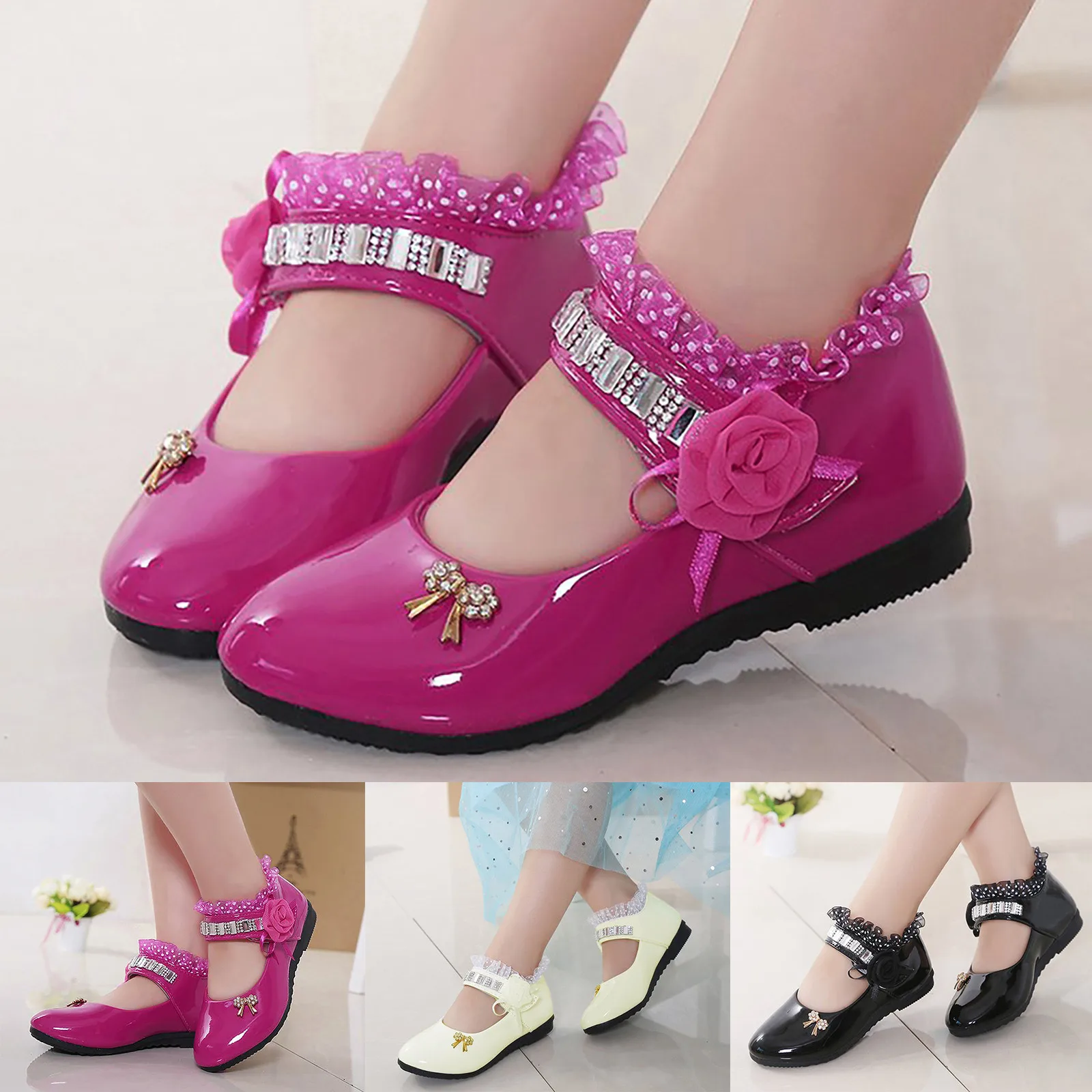 

Children Kid Baby Girls Flower Leather Shoes Single Soft Dance Princess Shoes Fashion Little Kids Summer Shoes Sandals R5