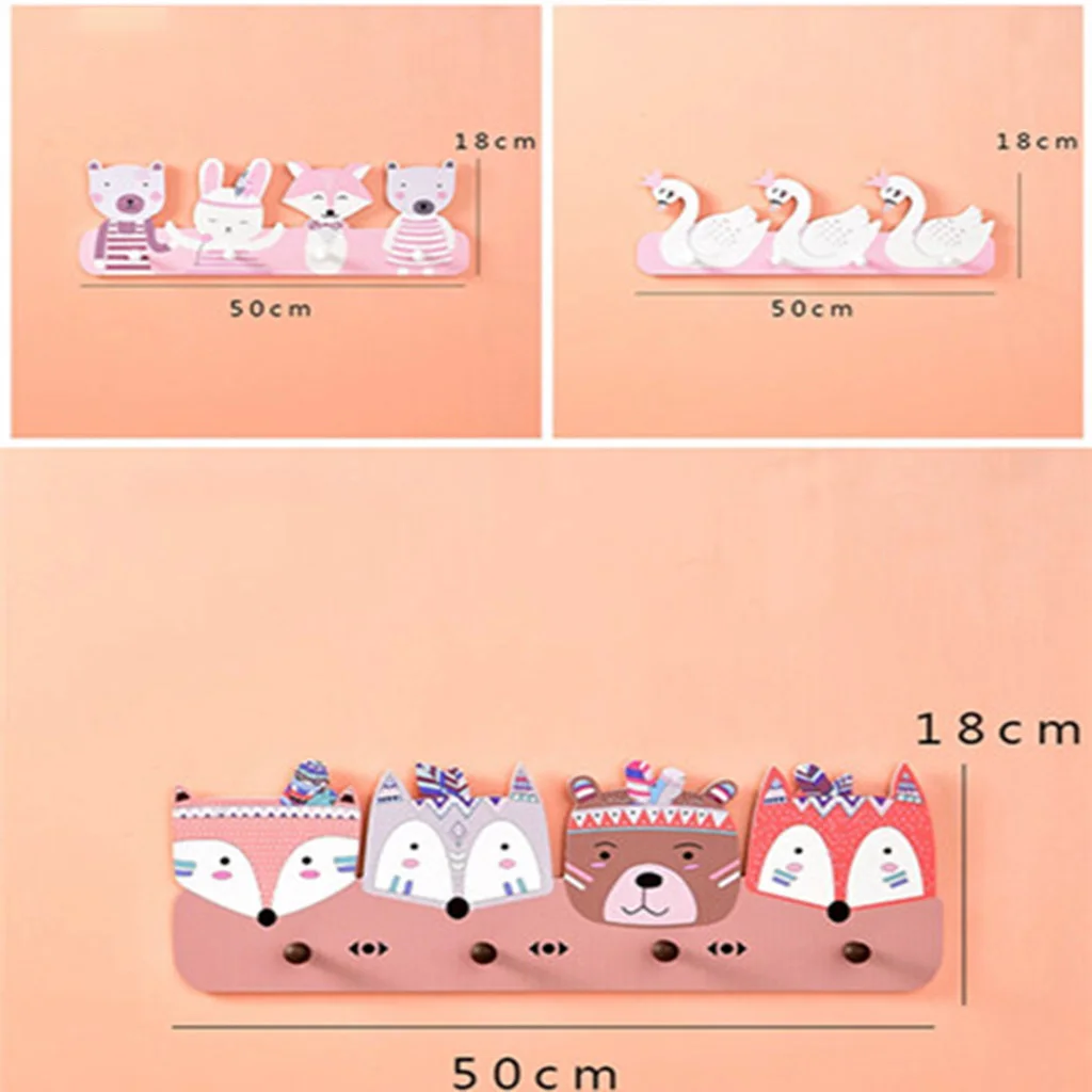 

Wall Hangers Decorative Adhesive 4 Hooks Coat Keys Bags Hanger w / No - trace Nails