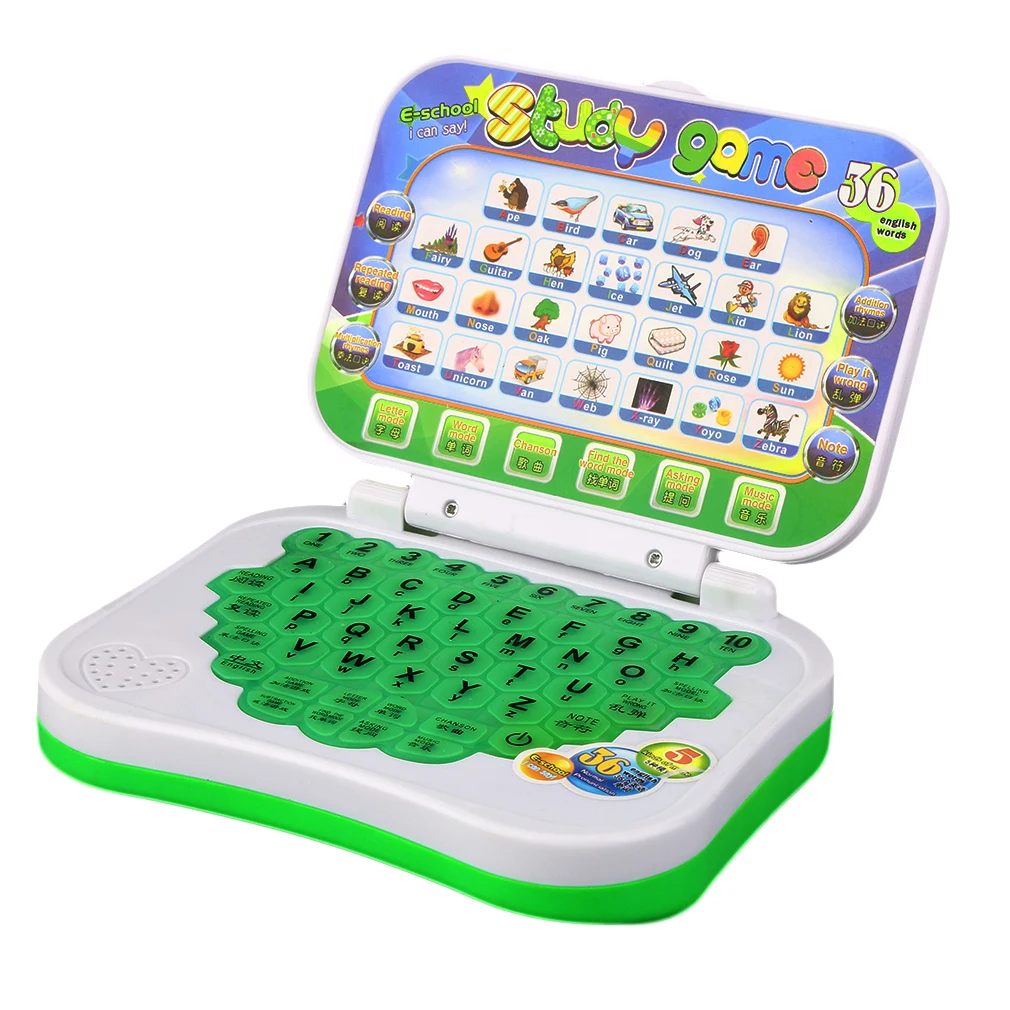 

Children's Multifunctional Bilingual Learning Machine Early Educational Toy Montessori Laptop Computer Toys Gift for Children