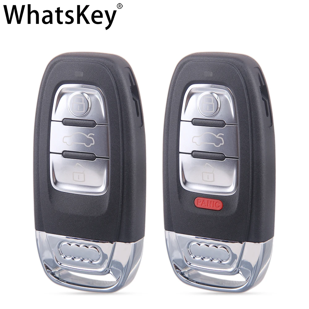 

WhatsKey For Audi Q5 Q7 A4 A4L A3 A5 A6 A8 754C Quattro Replacement Auto Smart Remote Car Key Shell Case Uncut Blade 3/4 Buttons