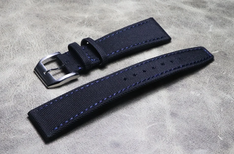 

New Handmade Watch band high quality sports strap 20mm22mm composite fiber nylon strap leather strap Bracelet Retro Wristband
