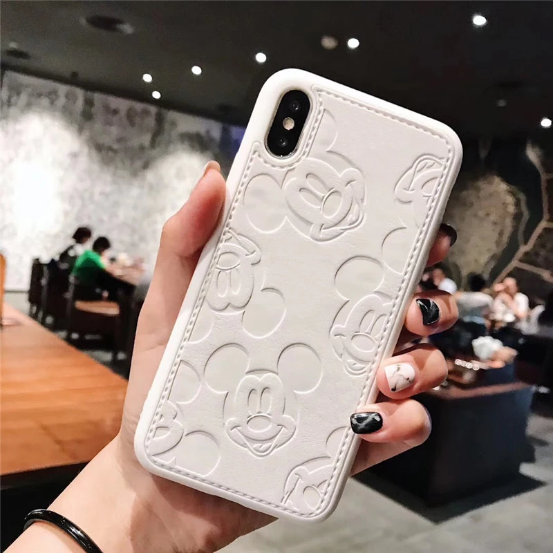 Бежевый Модный Мини-чехол для мобильного телефона с Микки Маусом для iPhone 11p 7 6 8 plus, розовый чехол для мобильного телефона с сердечками для iPhone XS max, чехол для телефона - Цвет: Бежевый