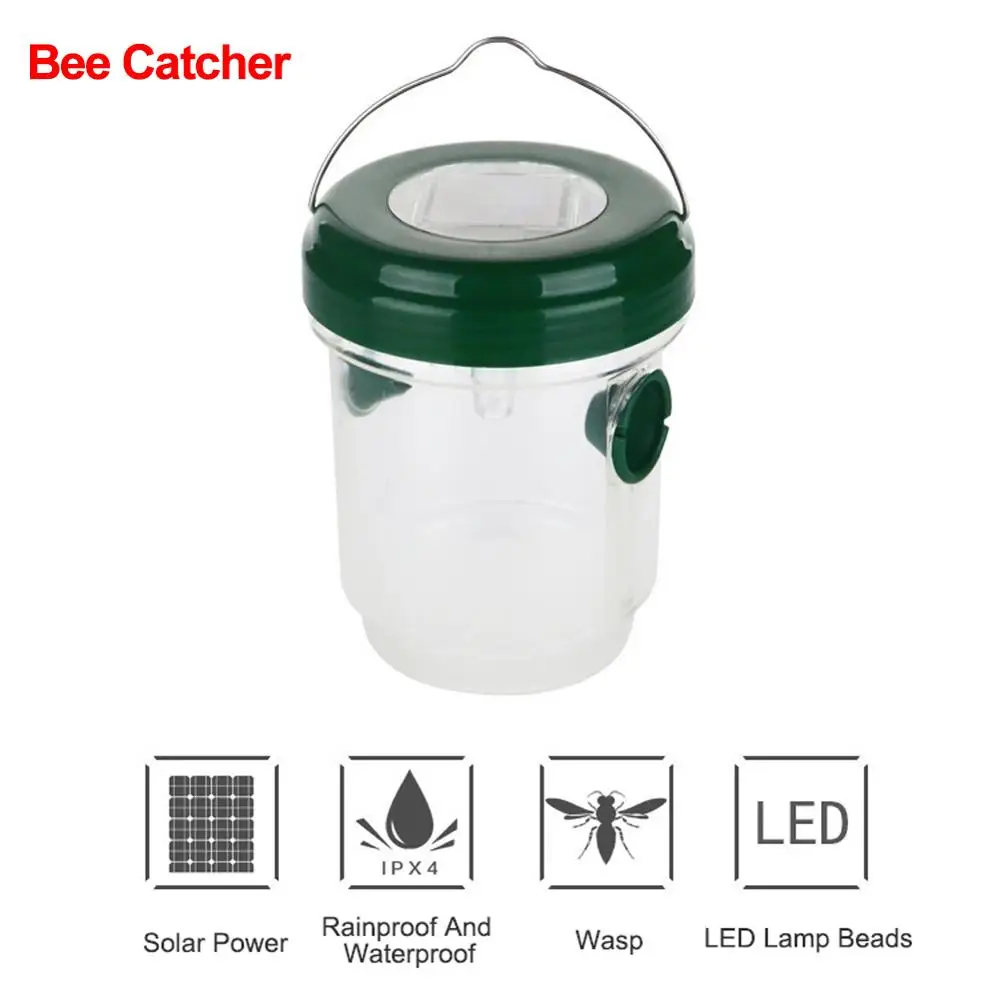 Ловушка для пчел с солнечной лампой СВЕТОДИОДНЫЙ Прибор пчелиная ловушка