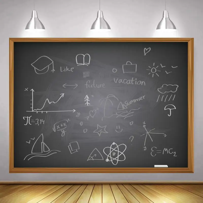 

Happy Birthday Blackborad Classmate Theme Party Backdrops Chalk Drawing Back To School Teenage Photo Background