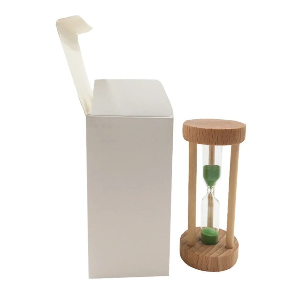 

3 Min Wooden Sandglass Hourglass Orange Sand Timer Clock Table Desktop Decoration