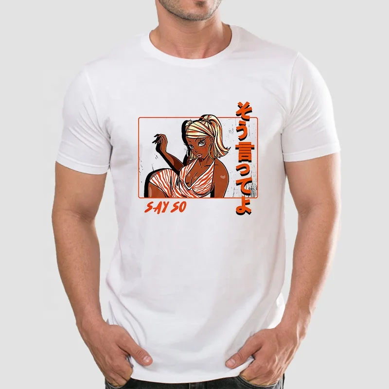 

Wholesale Custom Men Say So Japanese Style Printing T-Shirt Hip Hop Brand T Shirts Graphic Tees Plus Size Tshirts