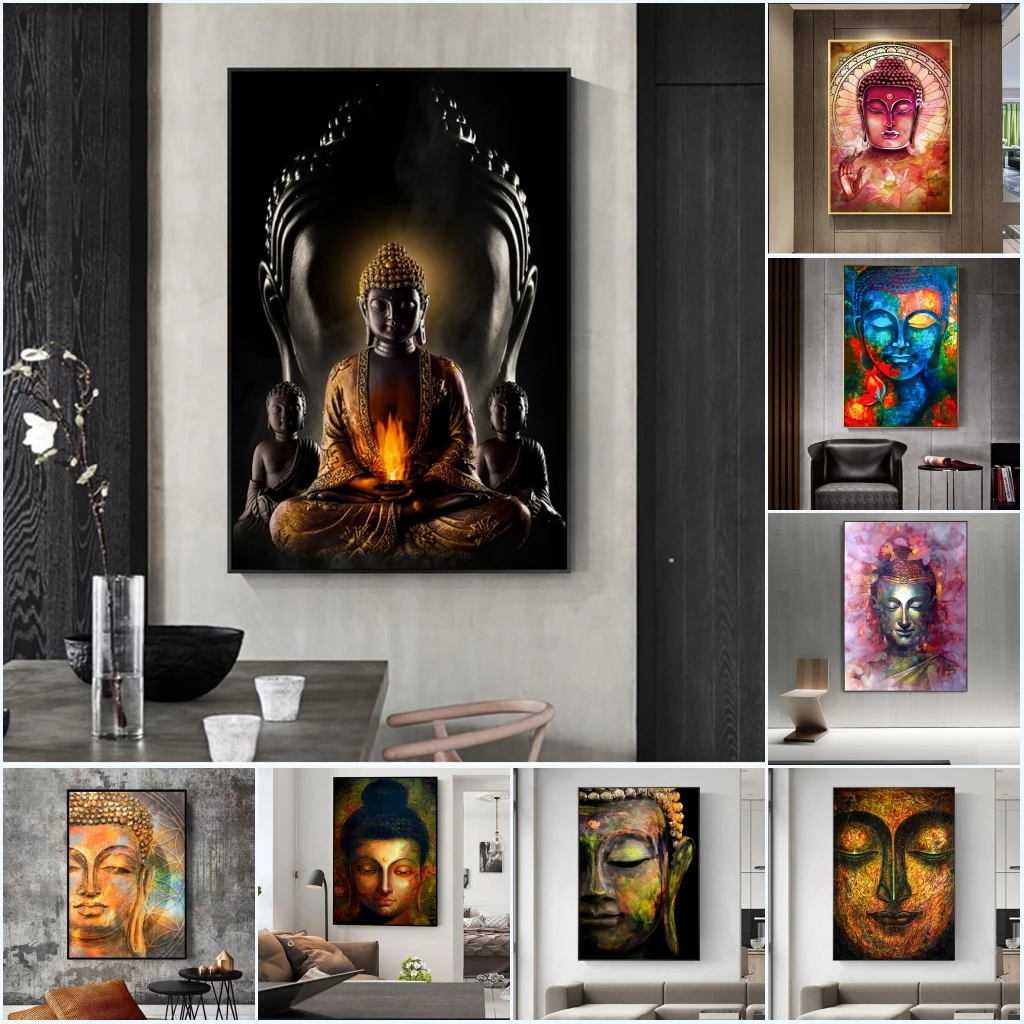 Абстрактный Будды уход за кожей лица плакат Wall Art холст для живописи отпечатки