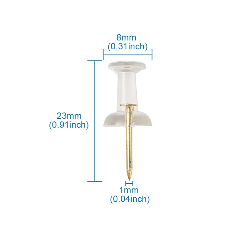 

Pandahall 100pcs/box Plastic Map Pins Drawing Point Push Pins Map Thumb Tacks with Iron Pins Office Supplies 23x8mm Pin: 1mm