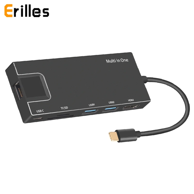 Usb type C 3 1 1000 M RJ45 LAN HDMI 4K концентратор с SD TF слотом для карт 2 USB 0 разветвитель