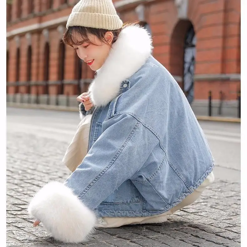 Зимнее корейское издание свободное утолщенное с густыми волосами плюшевое со