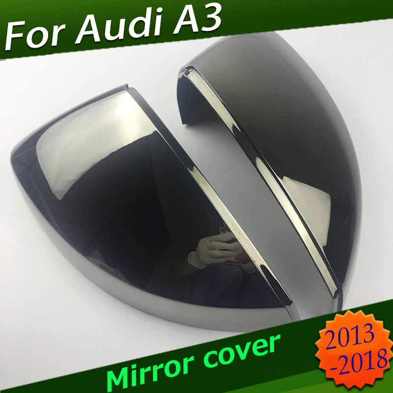 

Tungsten steel black Replace Pair Side Wing Mirror Covers for Audi A3 S3 8V RS3 Caps 2017 2015 2016 2018 2013 2014 2019