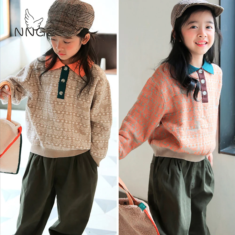 

Autumn Winter Sweater For Girl New Fashion Knit Clothing Christmas Children Long Sleeve Pullover Clothes Kid Cotton Warm Sweater