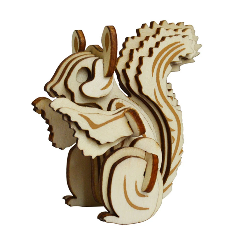 Белка 3D деревянные головоломки модель ремесло Строительство игрушка узл игрушки