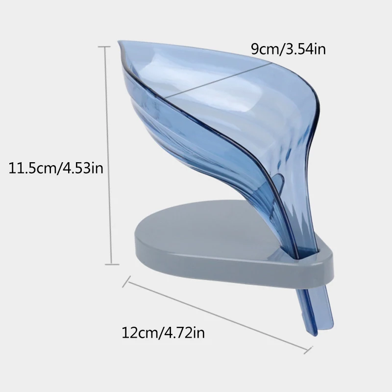 

Leaf-shaped Soap Holder Sink Sponge Drain Box Creative Suction Cup Soap Storage Drying Rack Clean Brush Case Bathroom Supplies