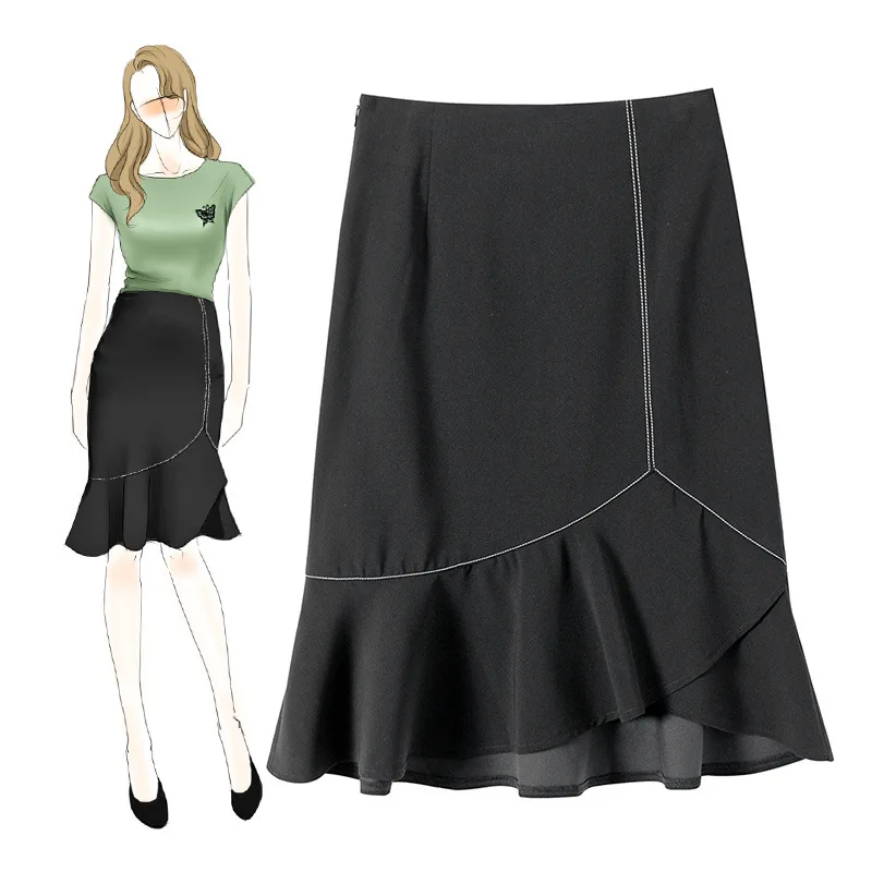 

Mid-length Package Hip Fishtail Ol Commuter Fashion Skirt 2021 Summer New Women's Clothing