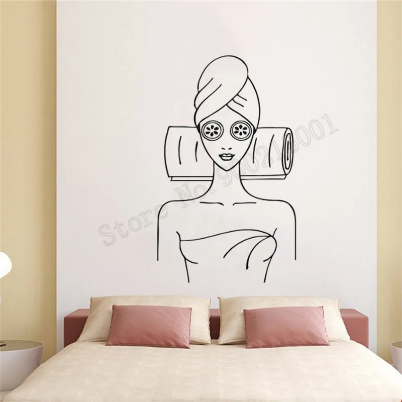 

Mask Skin Care Treatment Beauty Salon Wall Sticker Vinyl Art Design Poster Removeable Body Message Decalsl Mural Ornament LY946
