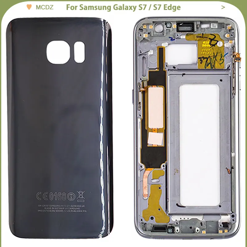 Новая крышка аккумулятора для Samsung Galaxy S7 G930F / Edge G935F задняя + средняя рамка