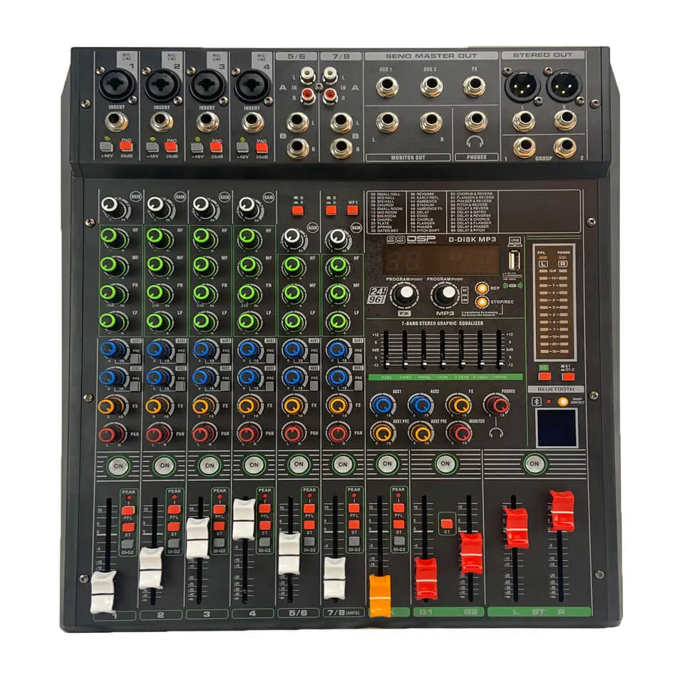Профессиональный звуковой микшер цифровая 8-канальная микшерная консоль 99 DSP