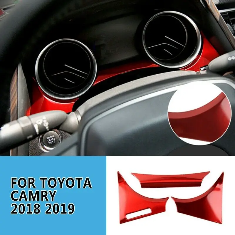 

Комплект крышки измерителя, отделка, 3 шт., крышка приборной панели для Toyota Camry 2018-2019 метра, красная, высокое качество