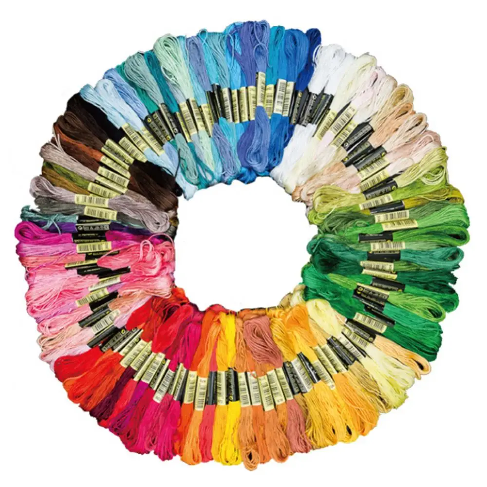 

24/50/100Pcs Embroidery Thread Cross Stitch Cotton DIY Floss Skeins Sewing Tools