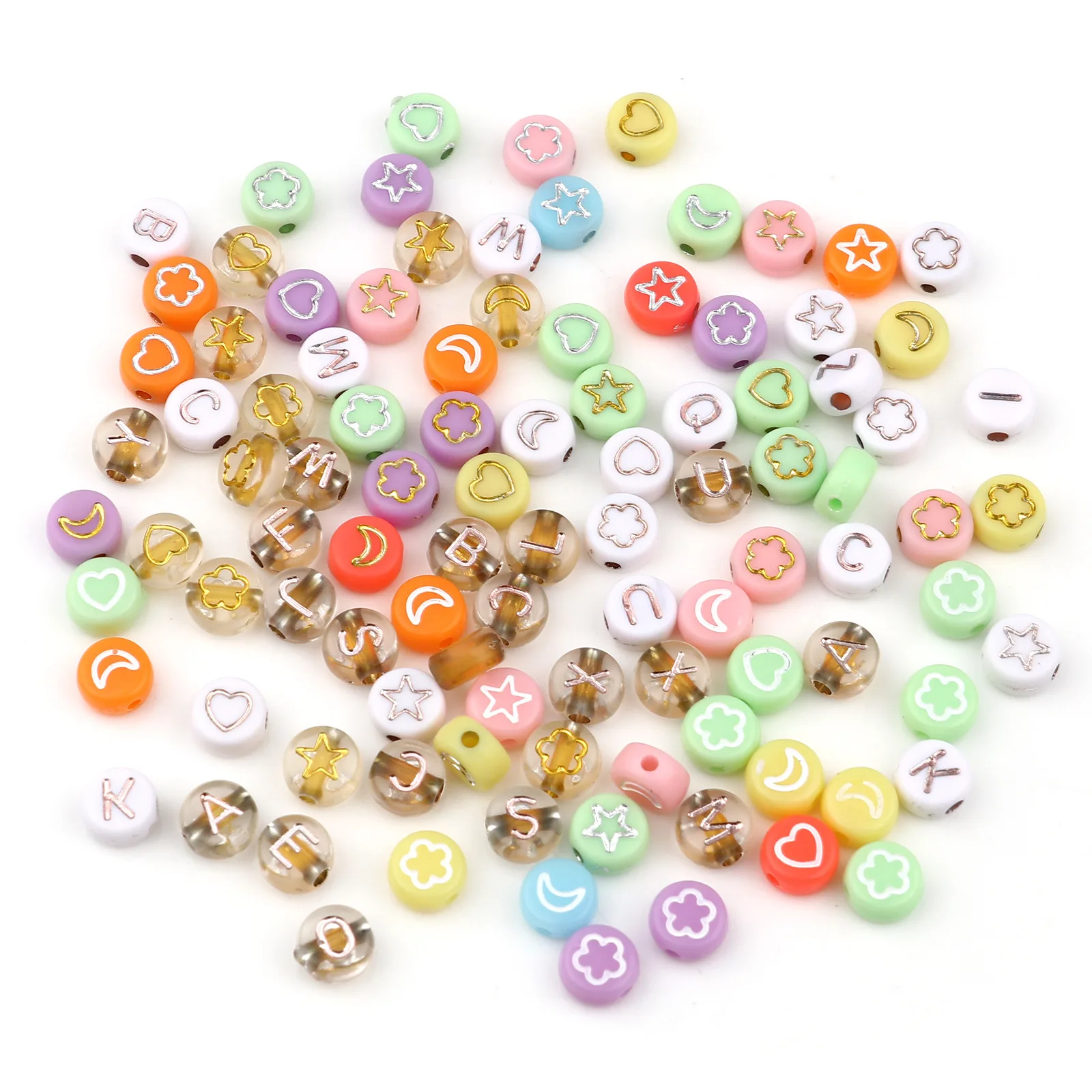 

DoreenBeads Retail Acrylic Beads Flat Round White At Random Pattern About 7mm Dia.Jewelry Findings, Hole: Approx 1.5mm, 500 PCs