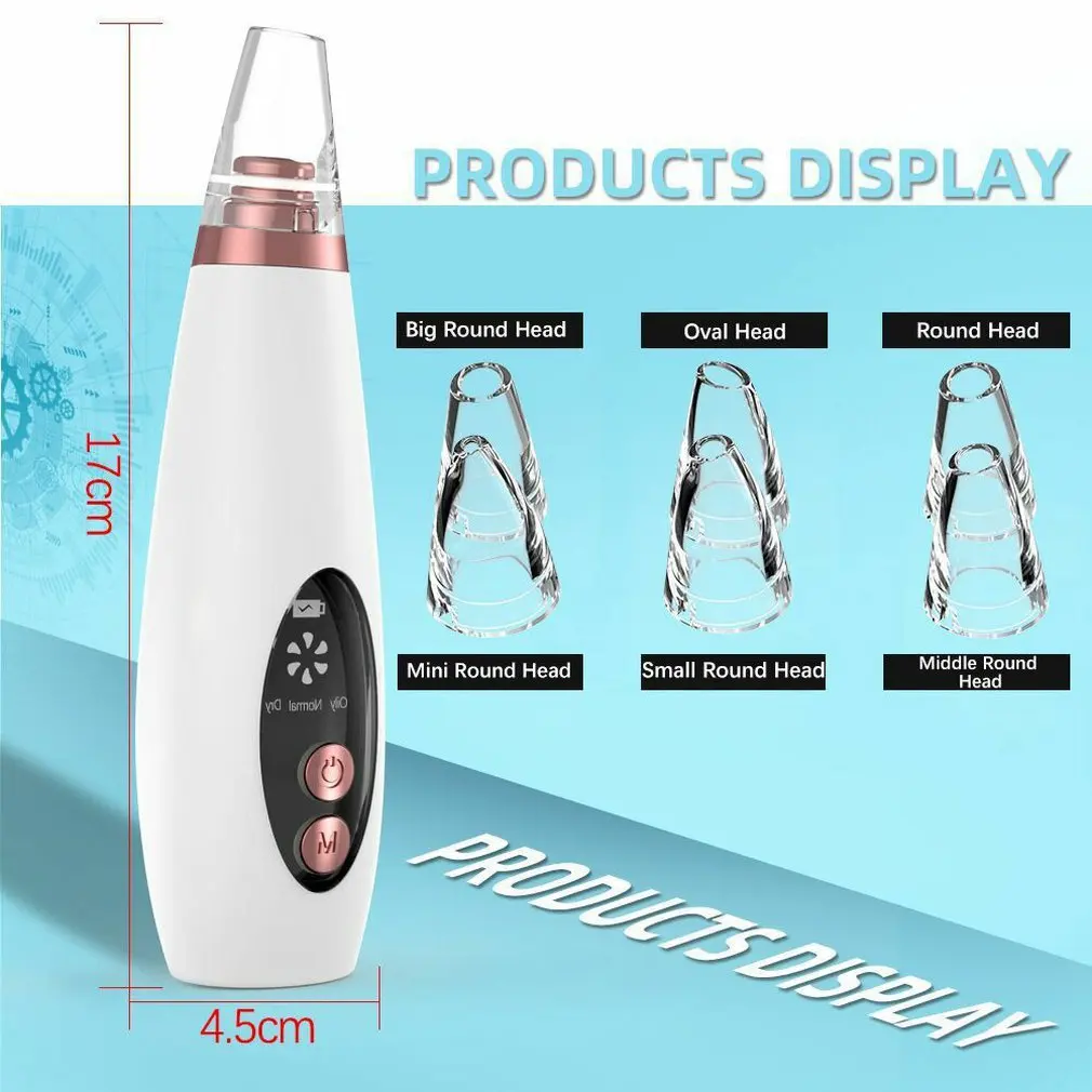 USB-устройство для удаления черных точек 6 сменных головок | Красота и здоровье
