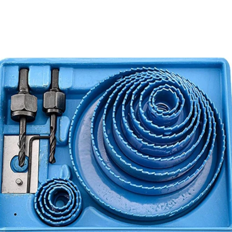 

16Pcs Hole Saw Kit Set 45 Carbon Steel Circular Round Drill Cutting Arbor Adapter for Drilling Industrial Steel Casting