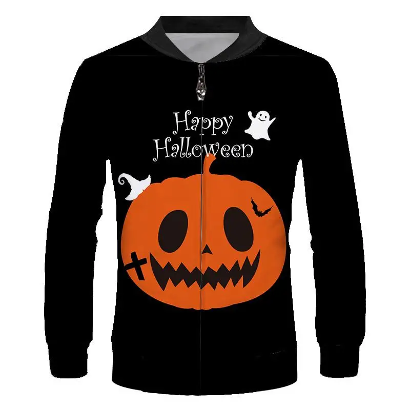 Куртка на молнии в стиле Харадзюку Хэллоуин с 3D принтом Ночь перед Рождеством