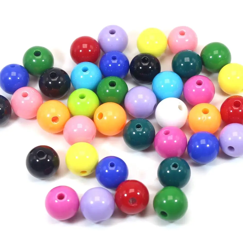

100 Mixed Bubblegum Color Acrylic Round Beads 12mm(1/2") Smooth Ball