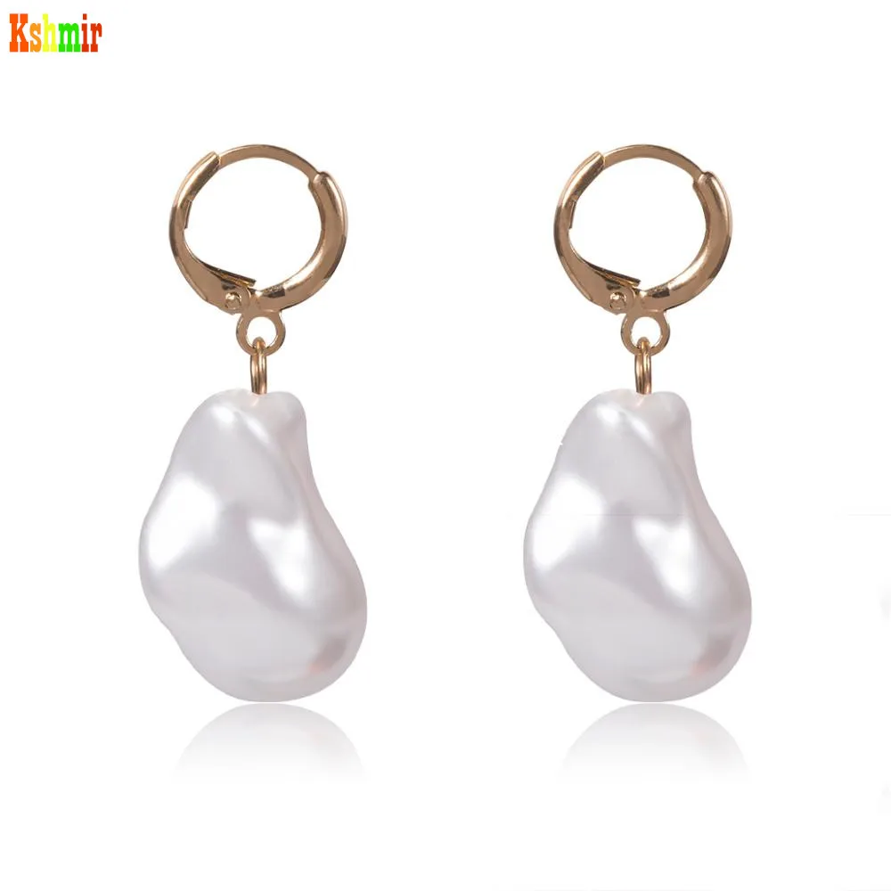 Kshmir 2020 Геометрическая белая/жемчужная подвеска в стиле барокко серьги панк с